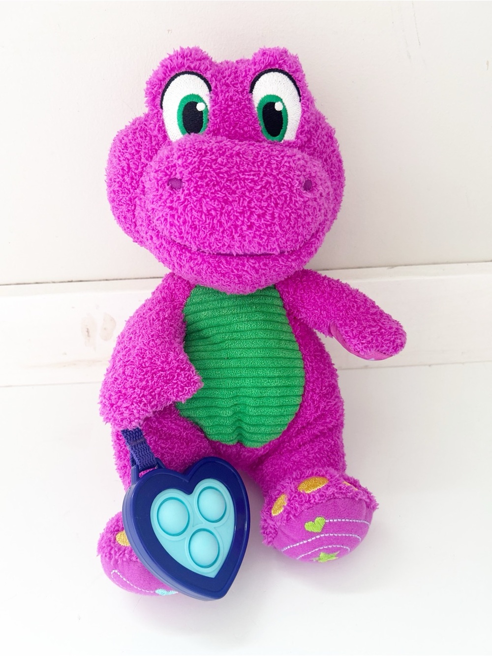 Vintage-Inspired Fisher Price Soft Barney Plush w/ Fidget 2024